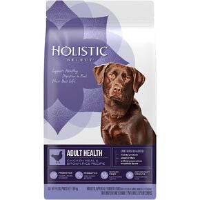 Holistic Select Natural Dry Dog Food, Chicken Meal & Rice Recipe, 15-Pound Bag