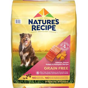 Nature′s Recipe Dry Dog Food, Grain Free Salmon, Sweet Potato & Pumpkin Recipe, 34 lb. Bag