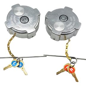 Rldym 2PCS Upgrade Locking Diesel Fuel Caps with 2 Key Fit for Freightliner Cascadia Columbia Century Coronado 1/4 Quarter Turn Locking Tank Caps with 4 Keyed Alike 03-37017-002 600149