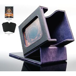 LAUDAWSUN TCG MTG Card Deck Box for Commander Sports Organize Display, Magnetic Card Storage Box Gathering 100 sleeved Magic Trading Cards with 1 Toploader and 2 Dividers (Black&Purple) in Saudi Arabia