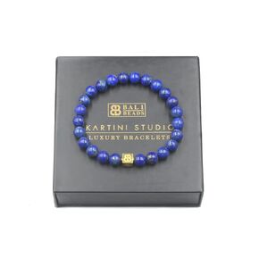 Natural Lapis Lazuli and Gold Bracelet, Lapis Lazuli and 22 Karat Gold Beads Bracelet