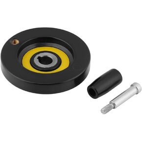 Lathe Milling Machine Hand Wheel, Black Round Bakelite Lathe Milling Machine Rear Ripple Hand Wheel With Revolving Handle(12*80mm)