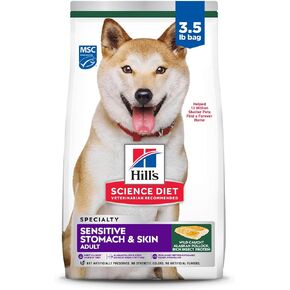 Hill's Science Diet Sensitive Stomach & Skin, Adult 1-6, Stomach & Skin Sensitivity Support, Dry Dog Food, Pollock, Barley, & Insect Recipe, 3.5 lb Bag
