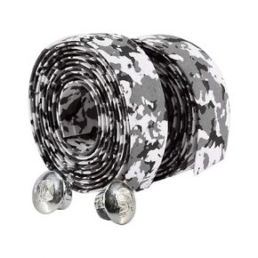 Bike Handlebar Tape Bandage, Soft Bicycle Bar Tape Handle Wrap with 2 Bar Plugs for Touring Cycling and Road Racing 2PCS Per Set (Black+White)