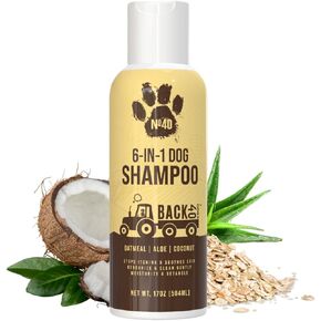 Natural Pet Shampoo - No. 40 Premium 6 in 1 Oatmeal Shampoo For Dogs -Moisturize, Deodorize & Soothe Sensitive Skin for Itchy, Smelly Dogs - Coconut, Aloe & Almond Oil Dog Wash & Pet Care