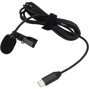 Wired Lavalier Lapel Microphone, Tpye C Clip On Mic Omnidirectional Microphone for Insta360 ONE X2 X3 for YouTube Recording Podcasting Gaming Interview
