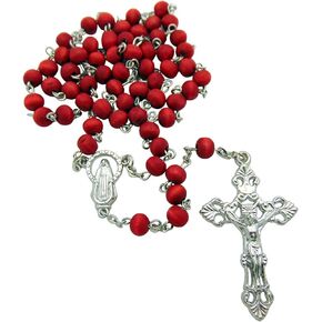 Rose Scented, Carved Wood Rose Petal Rosary