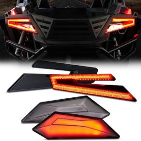 مجموعة مصابيح LED الخلفية A & UTV PRO ومجموعة مصابيح التحديد الجانبية الخلفية لـ Polaris RZR PRO XP/ XP4، RZR PRO R 2020 2021 2022 2023 2024، ملحقات المصابيح الخلفية لمصباح إشارة إيقاف الفرامل، مدخن، مجموعة من 2
