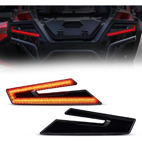 A & UTV PRO LED Rear Accent Lights with Amber Brake Tail Lights for Polaris RZR PRO XP/RZR Turbo R 2020 2021 2022 2023 2024 Auxiliary Stop Lamp Accessories, Plug-n-Play
