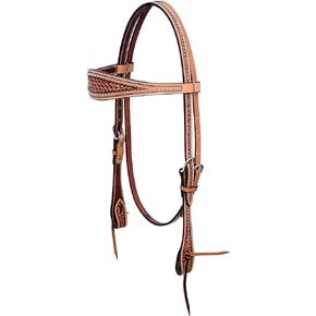 Basket Tooled Leather with Silver Spots|Spur Straps|Breastcollar|Headstall