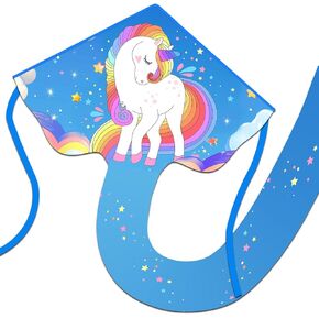 Large Delta Kite for Kids & Adults, Easy Flyer Single Line Kite, Wonderful Beginner Kite for Kids Ages 4-8. Beach Kite for Outdoor Games and Activities