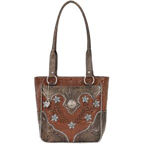 American West Desert Wildflower Zip Top Tote with Pockets