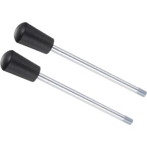 Revolving Crank Clamping Handle, M10 Male Thread 185mm Length, Chrome Plated Long Arm Handwheel Handle Knob Black - (Applications: for Lathe Machinery), 2-Pieces