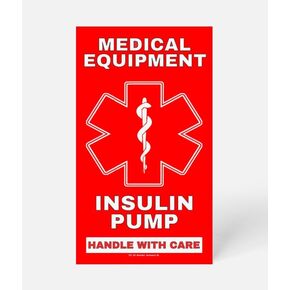 Insulin Pump Medical Alert Equipment Luggage Tag - Handle with Care, DOT and ACAA regulations (LT-INSULIN-116) Quantity (1)
