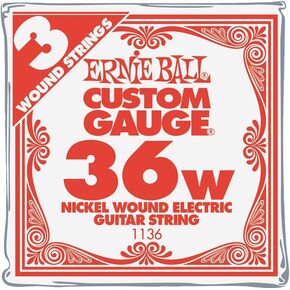 Ernie Ball Nickel Wound Single Guitar Strings 3-Pack .036 Gauge 3-Pack