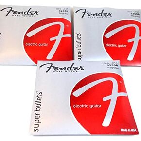 3 Sets - Fender Super Bullets Nickel Steel 10-46 Regular Electric Guitar Strings