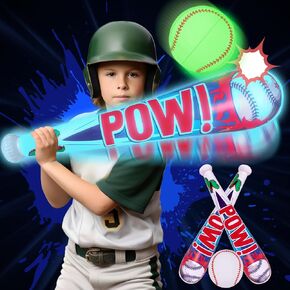 Pool Toys Beach Games for Kids - Inflatable Baseball with LED Light-up Glow in The Dark Bat Party Outdoor, Boys Ages 8-12 Water