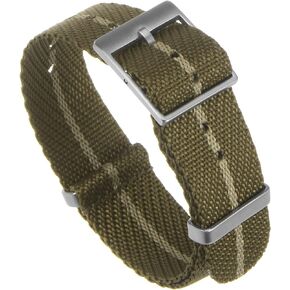 HARFINGTON One-piece Watch Band Slip-Thru Nylon Watch Strap for Men and Women, Soft Comfortable Single Layer Watchband (Multi Sizes)