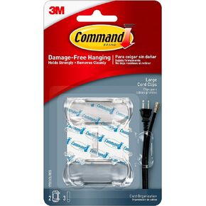 Command Large Cord Clips, Organize Damage-Free, 4-Packs, 8-Clips Total