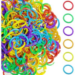 220PCS Plastic Binder Rings Plastic Loose Leaf Binder Rings Multi-Color Plastic Rings for Crafts Book Rings for Cards, Document Stack, Office Use, Swatches Organization School Home, 6 Colors (20 mm)