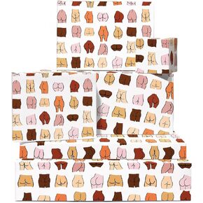 CENTRAL 23 Adult Wrapping Paper for Men Women Friends - 6 Sheets of Rude Birthday Gift Wrap - for Husband or Wife - For Anniversary Bridal Shower Valentines Day - Recyclable