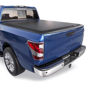 KUIPERAUTO Roll-Up Soft Vinyl Truck Bed Cover Compatible for 2004-2015 Nissan Titan Tonneau Cover | Fleetside 6.7 FT Bed On Top 78 Inch