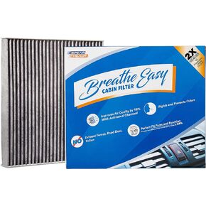 Spearhead Odor Defense Breathe Easy AC & Heater Cabin Filter | Fits 2006-07 Azera, 2007-09 Santa Fe, 2006-09 Sonata, 2017-22 Optima Like OEM | Up to 25% Longer Lasting w/Activated Carbon (BE-381)
