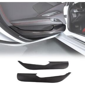 Car Door Anti Kick Panel Trim Compatible with Chevrolet Corvette C8 2020-2024, ABS Inner Door Anti Kick Decorative Panel Protection Accessories, 2PCS (Carbon Fiber Pattern)