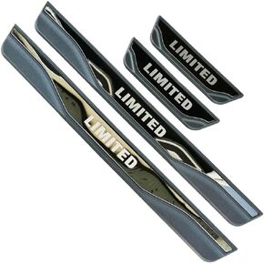 Stainless Door Sill Protector Kick Plate Entry Guard Kit for Hyundai Santa Cruz Night 2023 2024 Accessory (Black Night Edition)