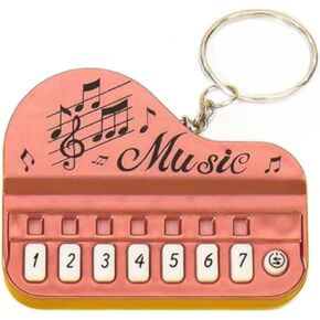 Pink Micro Piano Keychain, Portable Keyboard Instrument Keychain, Mini Electronic Keyboard Keychain with Lights, Pianos and Keyboards, Car Key Chain，Musical Instrument Keychain Accessories Gift