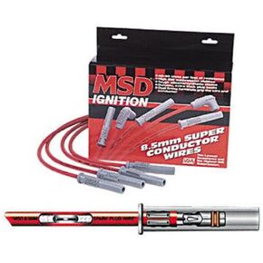 MSD 31229 8.5mm Super Conductor Spark Plug Wire Set, Red