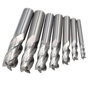 Wokesi Pack of 7Pcs,1/8'' 5/32'' 3/16'' 1/4'' 5/16'' 3/8'' 1/2''Blade Diameter,High Speed Steel (M2AI),Full Grinded,Square Nose End Mill Cutter CNC Router Bits (1/8+5/32+3/16+1/4+5/16+3/8+1/2 4Flute)
