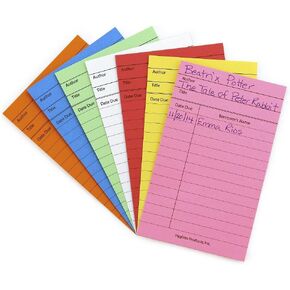 Hygloss Products Library Checkout Cards – Bright Colored Due Date Note Cards - 3 x 5 Inches, 500 Pack