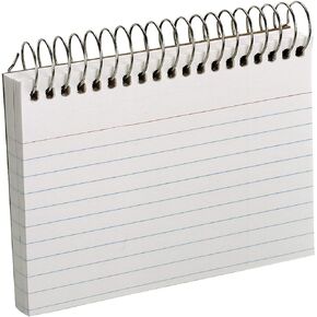 Oxford 40282 Spiral Bound Index Cards,Ruled,Perforated,3-Inch x5-Inch,50/PK,White