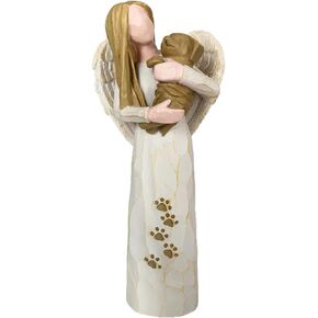 Dog Memorial Gifts for Loss of Dog, Remembrance Gift for a Grieving Pet Owner，Pet Memorial Gifts, Resin Angel Statues,Sculpting Angels，Pet Sympathy Gifts(White)