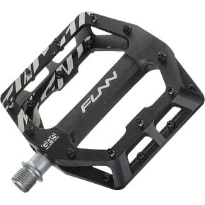 Funn Funndamental Flat Pedals - Wide Platform Bicycle Pedals for BMX/MTB Mountain Bike, Adjustable Grip for Outstanding Stability, 9/16-inch CrMo Axle