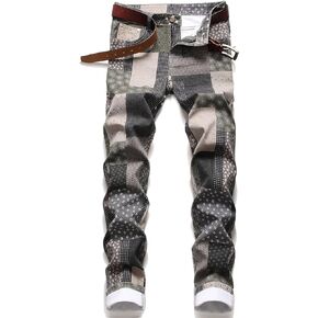 MLANM Mens Slim Fit Stretch Jeans Ripped Skinny Denim Jeans Fashion Straight Leg Comfort Denim Pants