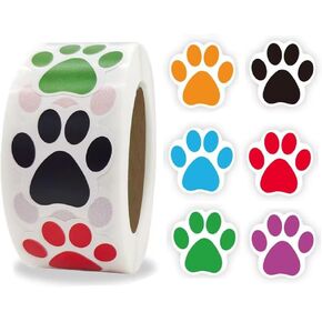 500 قطعة من ملصقات طباعة مخالب الكلب، ملصقات حائط ملونة على شكل مخلب حيوان مقاس 1 بوصة، ملصقات مطبوعة بمخالب ذاتية اللصق للهدايا، تزيين غرفة الحفلات، أختام مغلف، بريد، أطفال الفصول الدراسية (النمط 1) in Kuwait