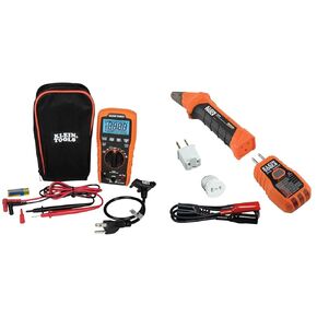 Klein Tools ET270 Auto-Ranging Digital Multi-Tester, AC/DC, Resistance, Continuity, GFCI Receptacle Tester with Test Leads and Receptacle Cord