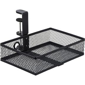 Wetheny Under Desk Storage Drawer Clamp-on Swivel Alloy Steel 360 Degree Rotation Hidden Desktop Organizer Pen Holder Easy to Install,Home Office Art Supply Storage