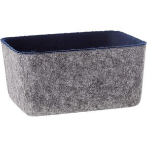 Three by Three Seattle Felt·Like·It! 6x4x2.5 Inch Felt Storage Bin for Office, Craft Room, Classroom, Living Room, Bedroom Storage (Navy)