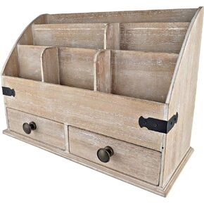 منظم مكتب خشبي كبير الحجم Mini-Hutch مزود بأدراج. ديكور مكتبي ريفي، ملحقات مكتبية ومستلزمات مكتبية. 6 حجرة منظم البريد، منظم الملفات in Kuwait