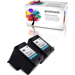 Remanufactured Ink Cartridge Replacement for HP 98 for DeskJet D4145 OfficeJet H470 6310 PhotoSmart C4100 D5060 (2 Black)