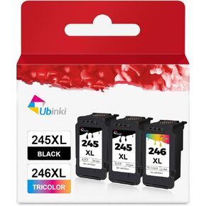 245XL 246XL Ink Cartridge (2 Black and 1 Color,3-Pack) Compatible for Canon Ink 245 and 246 XL combo to TR4500 MX490 MG2522 MX492 TR4520 TS3322 TR4522 TS3122 TS3300 MG2522 TS3320 TS3100 Printer