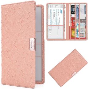 Car Registration & Insurance Card Holder：Auto Glove Box Document Organizer Leather Vehicle Travel License Wallet Accessories for Women Men（black）