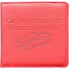 Car Registration and Insurance Holder, Premium PU Leather, Vehicle Glove Box Car Organizer Men Women Wallet, Accessories Case for Cards, Essential Document, Driver License,Black
