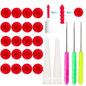 Dexspoeny 25 Pcs Caulk Cap Covers, Caulk Saver Cap forSealing and Preserving Open Caulking Tube,Caulk Finishing Tool for Sealing and Preserving,Red