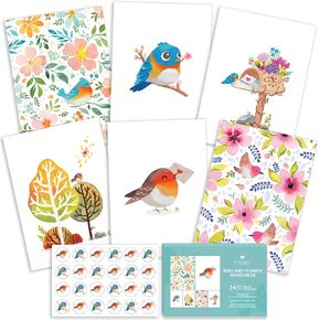 T MARIE 48 Funny Thank You Cards with Colorful Envelopes and Gold Stickers - Bulk 4x6" Boxed Set for Employee Appreciation Cards, Kids, Friends, Staff and Customers - Cute Animal Designs