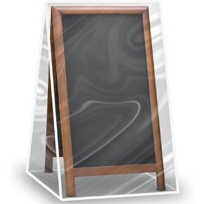 Outdoor A Frame Chalkboard Sign Cover 40 x 27 x 22 Inch Transparent Sandwich Board Waterproof Cover Indoor Outdoor for Business Large Standing Double Sided Chalkboard (Cover Only)