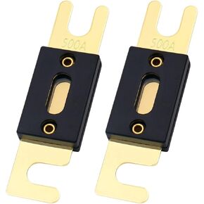 Baomain ANL Fuse ANL-500 500 Amp 500A for Car Vehicles Audio System Sheet Gold Tone 2 Pack